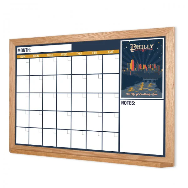 American Cities One Month Calendar | Wood Whiteboard - Image 9