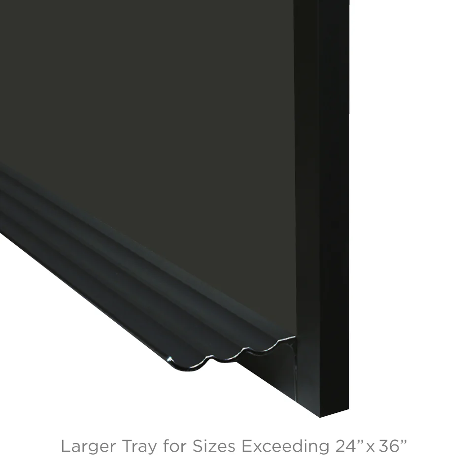 Ebony Aluminum Frame | Landscape Black Ceramic Steel Chalkboard - Image 3